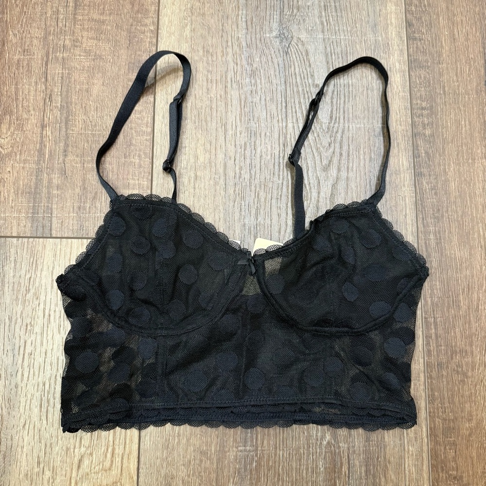 Aerie sheer mesh polka dot bralette New